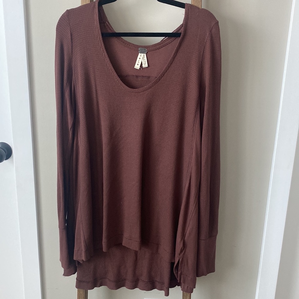We The Free Brown Henley Tunic